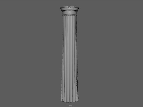 Greek Doric Column Real-Scale 3D Printable Model STL OBJ Ancient Architecture Pillar Game 3D Model
