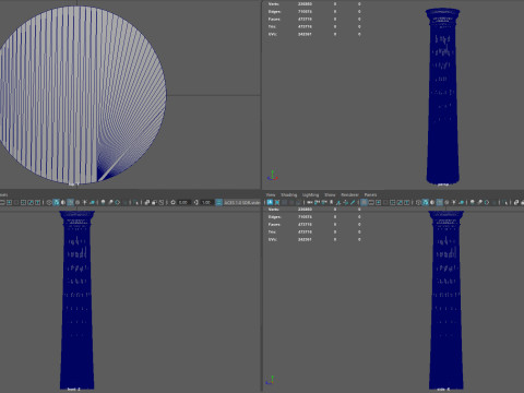 Greek Doric Column Real-Scale 3D Printable Model STL OBJ Ancient Architecture Pillar Game 3D Model