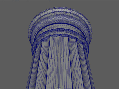 Greek Doric Column Real-Scale 3D Printable Model STL OBJ Ancient Architecture Pillar Game 3D Model
