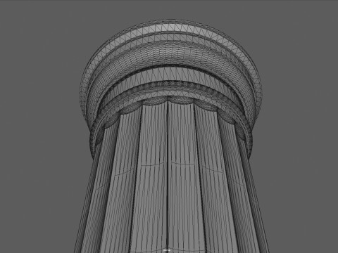 Greek Doric Column Real-Scale 3D Printable Model STL OBJ Ancient Architecture Pillar Game 3D Model