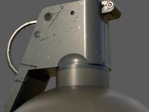 M67 Frag Grenade Low Poly Game-Ready with 4K PBR Textures FBX OBJ BLEND MAX MB 3D Модель