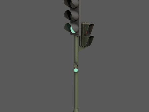 Low Poly Pedestrian Traffic Light Urban Street Signal with 4K PBR Textures 3Dモデル
