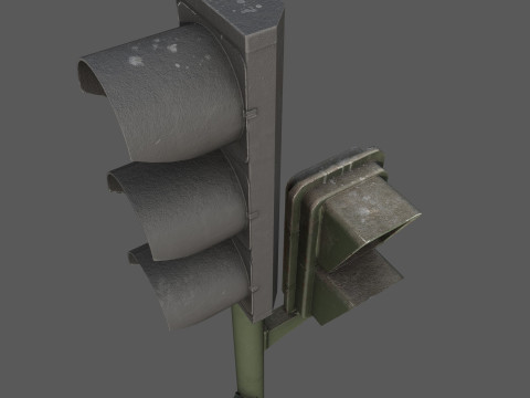 Low Poly Pedestrian Traffic Light Urban Street Signal with 4K PBR Textures 3D 모델