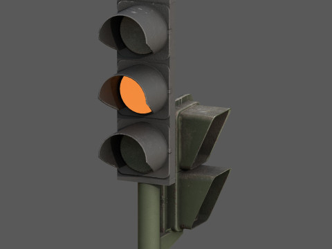 Low Poly Pedestrian Traffic Light Urban Street Signal with 4K PBR Textures 3D 모델