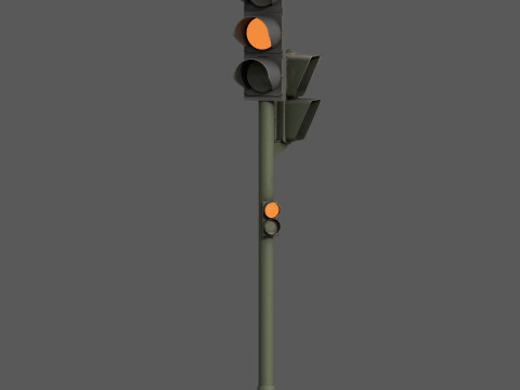 Low Poly Pedestrian Traffic Light Urban Street Signal with 4K PBR Textures 3D 모델