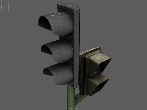 Low Poly Pedestrian Traffic Light Urban Street Signal with 4K PBR Textures 3D 모델