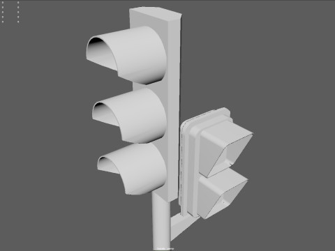 Low Poly Pedestrian Traffic Light Urban Street Signal with 4K PBR Textures 3D 모델