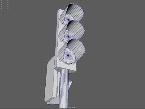 Segnale stradale urbano con semaforo pedonale a basso poli con texture PBR 4K Modello 3D