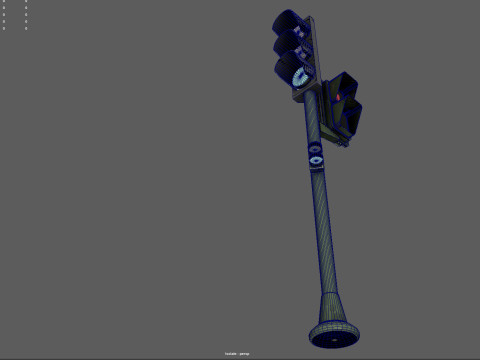 Low Poly Pedestrian Traffic Light Urban Street Signal with 4K PBR Textures 3D 모델