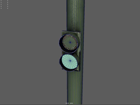 Segnale stradale urbano con semaforo pedonale a basso poli con texture PBR 4K Modello 3D