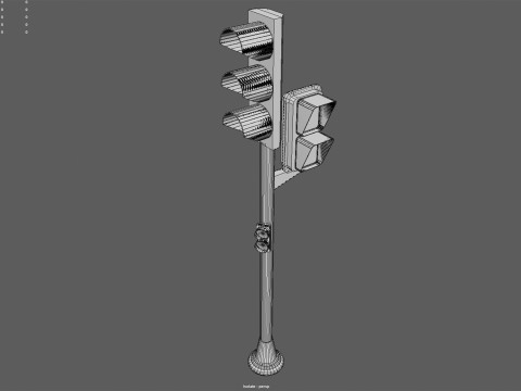 Low Poly Pedestrian Traffic Light Urban Street Signal with 4K PBR Textures 3D 모델
