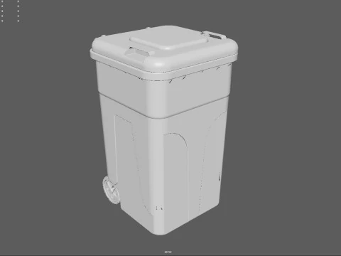 Wheeled Trash Can 4K PBR Textures Animatable Lid Wheels 3D Model