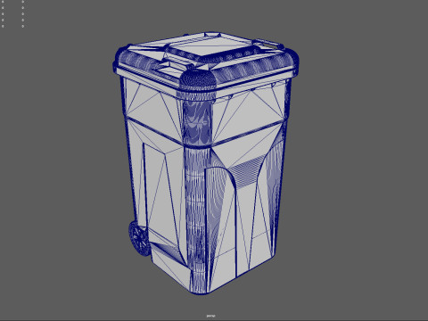 Wheeled Trash Can 4K PBR Textures Animatable Lid Wheels Modelo 3D