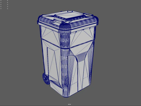 Wheeled Trash Can 4K PBR Textures Animatable Lid Wheels 3D Model