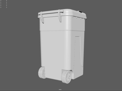 Wheeled Trash Can 4K PBR Textures Animatable Lid Wheels Modelo 3D