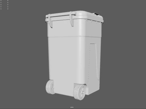 Wheeled Trash Can 4K PBR Textures Animatable Lid Wheels 3D Model