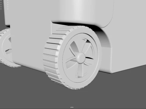Wheeled Trash Can 4K PBR Textures Animatable Lid Wheels 3D Model