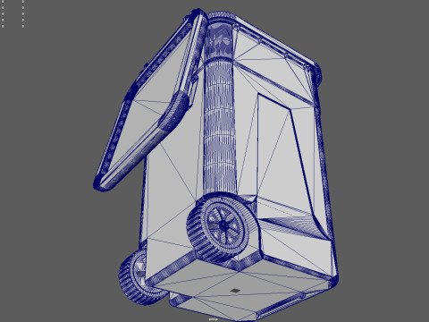 Wheeled Trash Can 4K PBR Textures Animatable Lid Wheels Modelo 3D