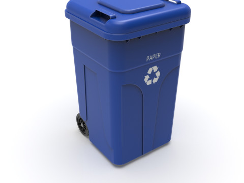 Wheeled Trash Can 4K PBR Textures Animatable Lid Wheels Modelo 3D