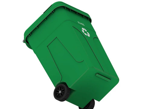 Wheeled Trash Can 4K PBR Textures Animatable Lid Wheels 3D Model