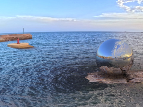 Mediterranean Marina Sunset 360 HDRI Sky and Seaside Village CG Textures