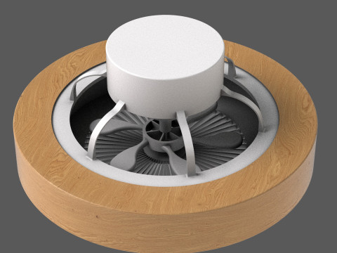 Modern Ceiling Fan with Enclosed Blades Modelo 3D