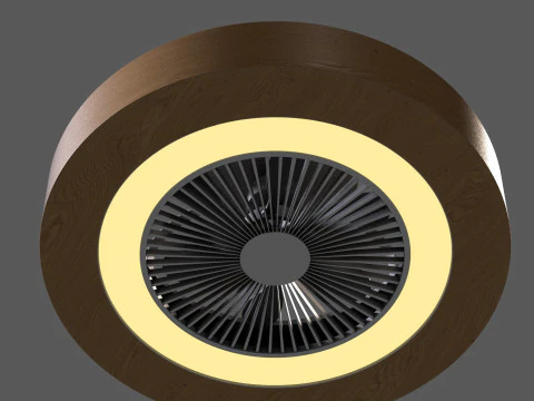 Ventilateur de plafond moderne avec pales ferm&eacute;es Modèle 3D