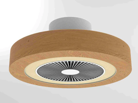 Ventilateur de plafond moderne avec pales ferm&eacute;es Modèle 3D