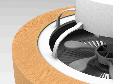 Modern Ceiling Fan with Enclosed Blades Modelo 3D