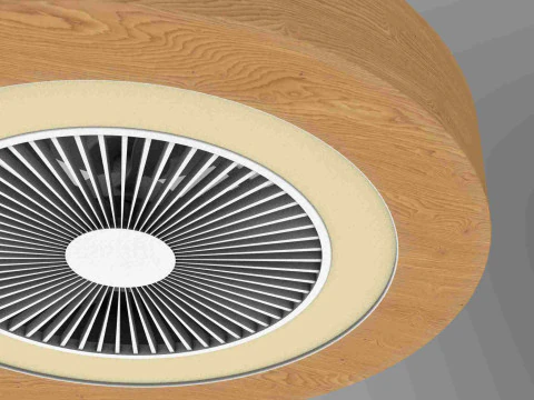 Ventilateur de plafond moderne avec pales ferm&eacute;es Modèle 3D