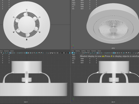 Modern Ceiling Fan with Enclosed Blades Modelo 3D