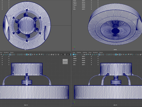 Modern Ceiling Fan with Enclosed Blades Modelo 3D