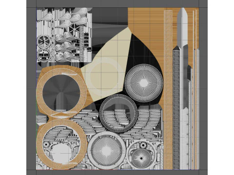 Ventilateur de plafond moderne avec pales ferm&eacute;es Modèle 3D