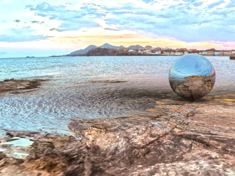 Rocky Coastline HDRI Sunset 8192x4096 360 Sky Dome for 3D Lighting Texturas CG