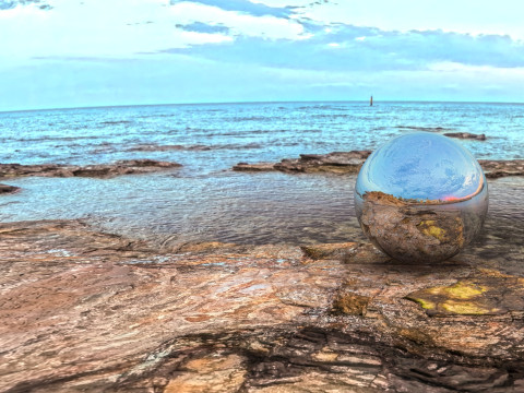 Rocky Coastline HDRI Sunset 8192x4096 360 Sky Dome for 3D Lighting Texturas CG