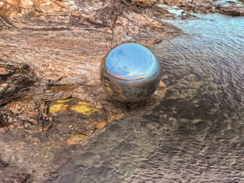 Rocky Coastline HDRI Sunset 8192x4096 360 Sky Dome for 3D Lighting Texturas CG