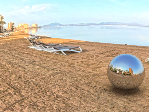 Urban Coastal Environment with Palm Trees and Clear Sky 32-bit HDR - EXR 8-bit JPG CG Texturen