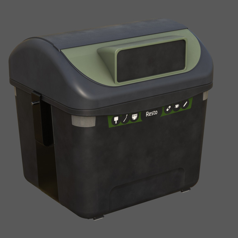 European Style Street Bin Realistic Urban Trash Container Game-Ready High-Poly 3D Printable Modelo 3D .c4d .max .obj .3ds .fbx .stl .blend
