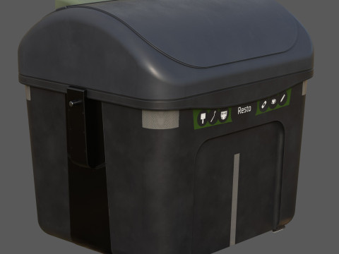 European Style Street Bin Realistic Urban Trash Container Game-Ready High-Poly 3D Printable Modelo 3D