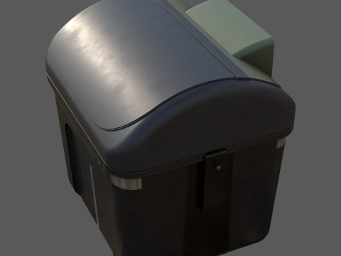 European Style Street Bin Realistic Urban Trash Container Game-Ready High-Poly 3D Printable Modelo 3D