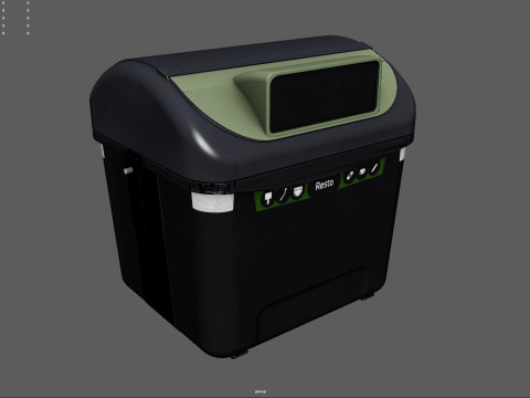European Style Street Bin Realistic Urban Trash Container Game-Ready High-Poly 3D Printable Modelo 3D