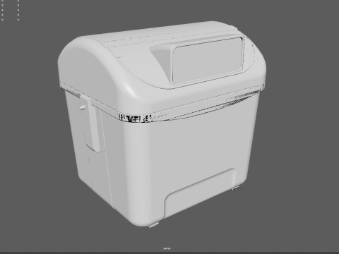 European Style Street Bin Realistic Urban Trash Container Game-Ready High-Poly 3D Printable Modelo 3D