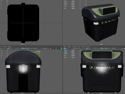European Style Street Bin Realistic Urban Trash Container Game-Ready High-Poly 3D Printable Modelo 3D