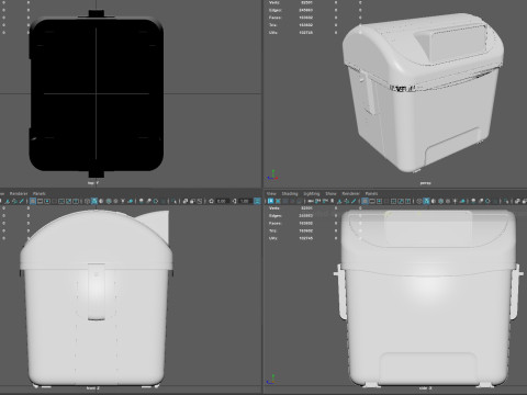 European Style Street Bin Realistic Urban Trash Container Game-Ready High-Poly 3D Printable Modelo 3D