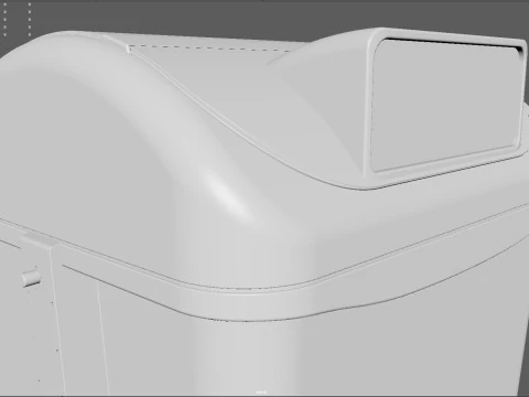 Bidone stradale in stile europeo Contenitore per rifiuti urbani realistico, pronto per il gioco, stampabile in 3D ad alto numero di poligoni Modello 3D