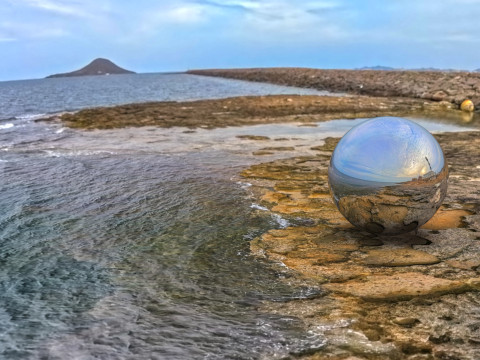 8K HDRI Lighthouse Sunset on Rocky Coast Photorealistic Environment Map CG टेक्स्चर्स