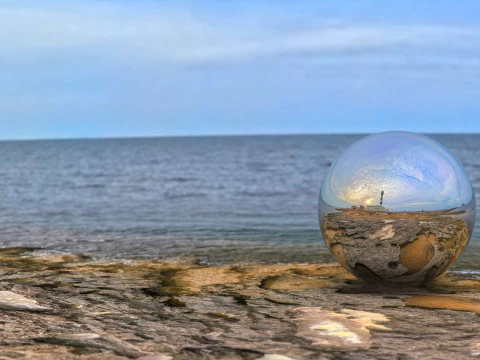 8K HDRI Lighthouse Sunset on Rocky Coast Photorealistic Environment Map CG Textures