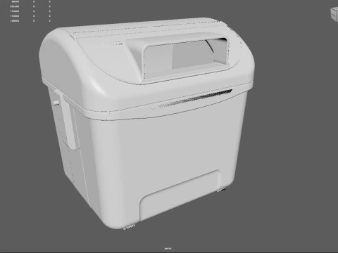 Spanish Blue Paper Recycling Bin Urban Street Container Game-Ready Printable 3D Model