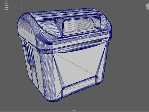Spanish Blue Paper Recycling Bin Urban Street Container Game-Ready Printable 3D Model