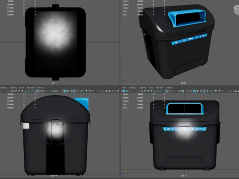 Spanish Blue Paper Recycling Bin Urban Street Container Game-Ready Printable 3D Modell
